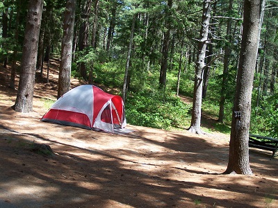 tent at Barrett Pond