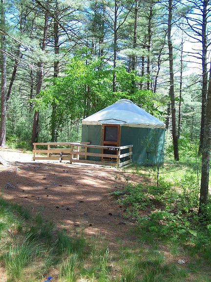 yurt at Barrett Pond