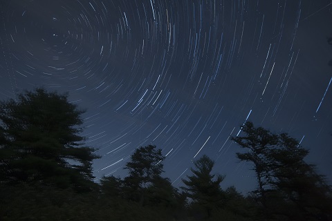 Perseid meteor shower trails
