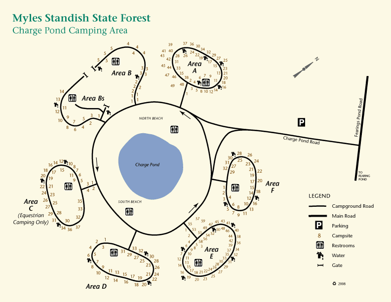 Charge Pond campground layout