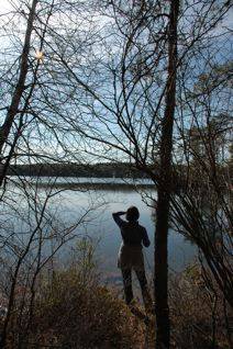 Person at pond