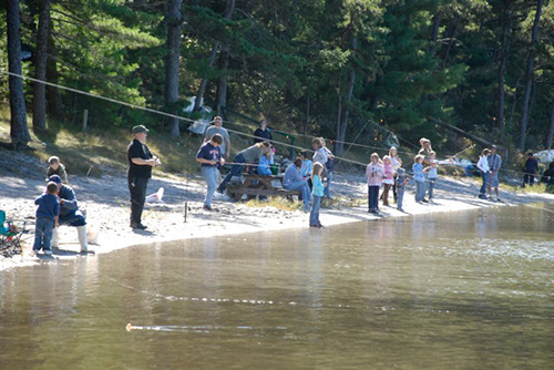 Myles Standish State Forest fishing on beach 2009