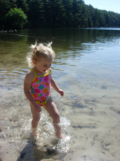 little girl in water